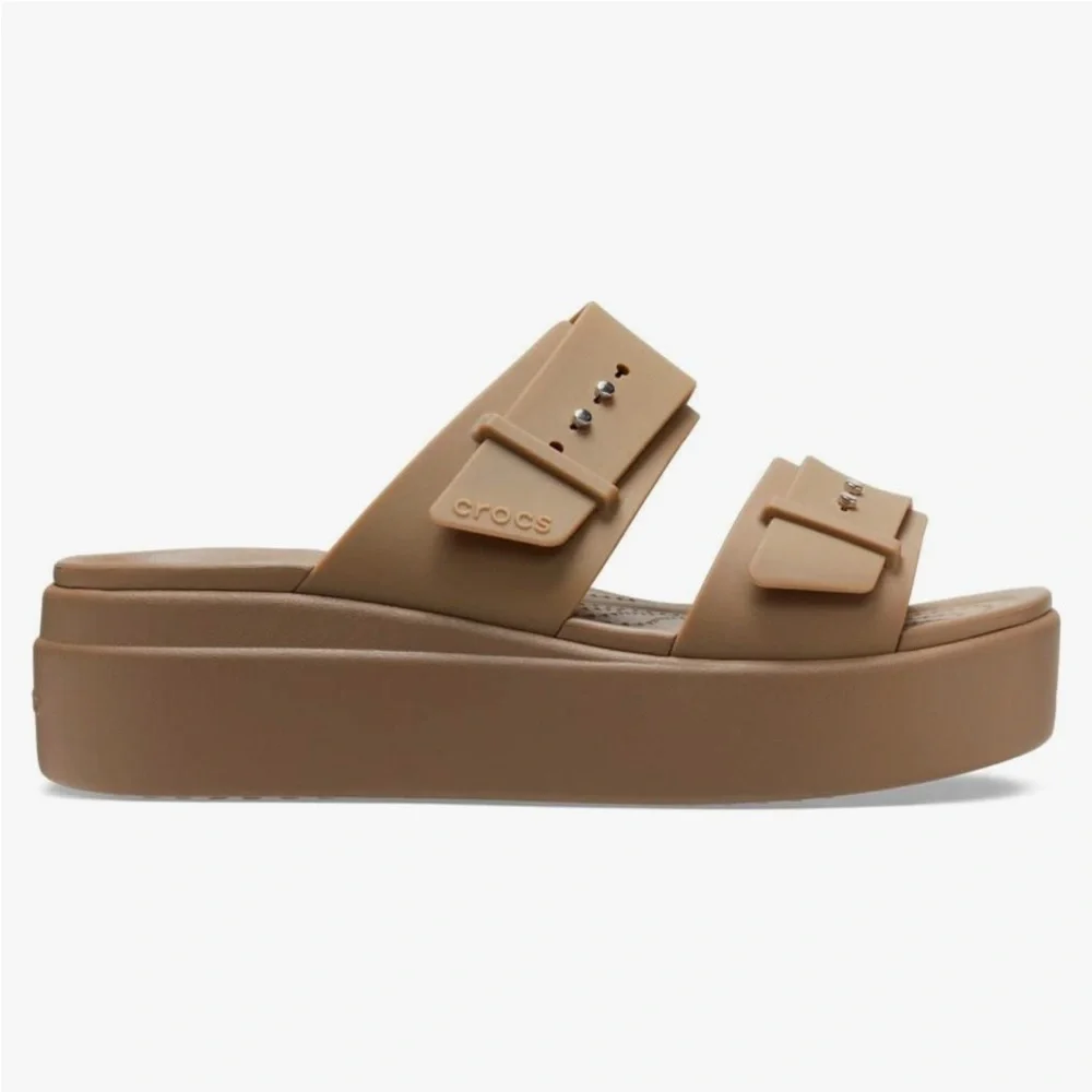 Crocs Women's Tan Platform Sandals - Picture 1 of 12